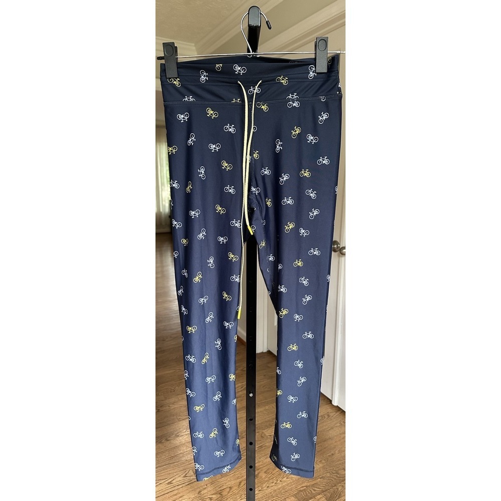 The Upside Navy Bicycle Print Leggings Activewear Pants Yoga Running Women's M